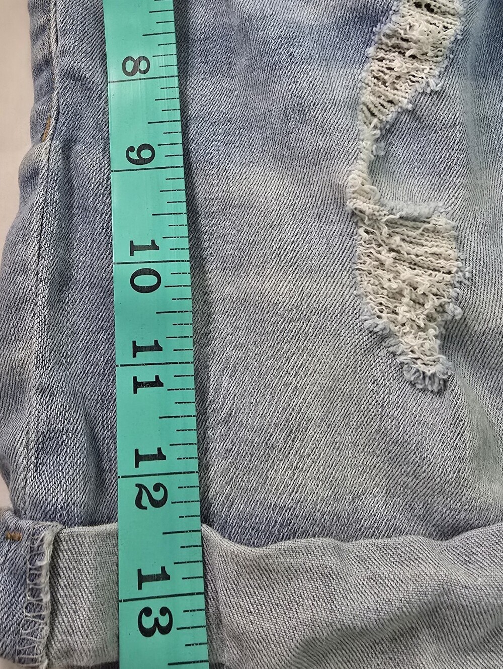 Wax Jean Plus Size Push-Up Distressed Cuffed Denim Shorts Light Wash 3XL - Picture 7 of 9